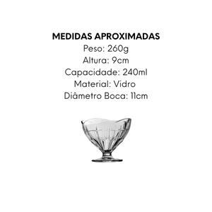 Taça Glory 240ml de Vidro - A Gourmet