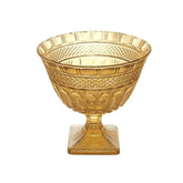 Centro De Mesa Ambar Amarelado C/ Pé Lyor 26cm Lyor