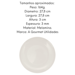 Prato Raso de Melamina 28cm - A Gourmet