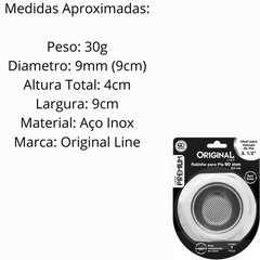 Ralo de Pia em Aço inox 9 cm Premium Original