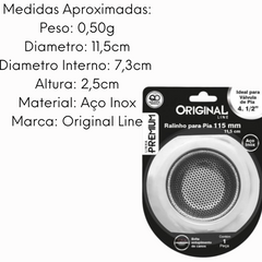 Ralo de Pia em Aço Inox 11,5cm Original