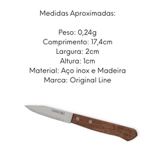 Faca Wood 3° de Aço Inox Cabo Madeira Original