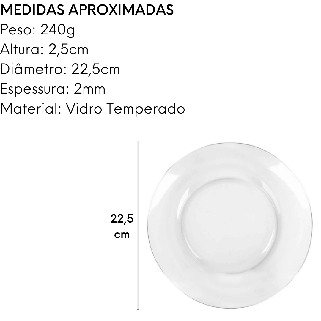 Prato Raso Astral Duralex 22,5cm Nadir