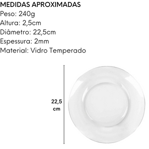 Prato Raso Astral Duralex 22,5cm Nadir