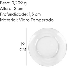 Prato de Sobremesa Duralex Astral Vidro Temperado