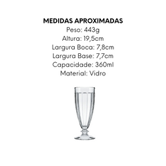 Taça Milk Shake Tropial 360ml de Vidro Nadir