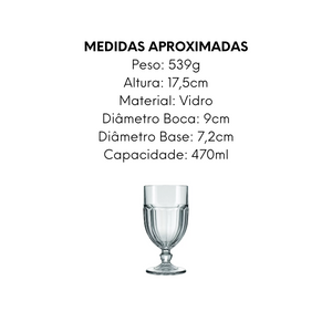 Taça Nadir Bristol de 470ml de Vidro Nadir