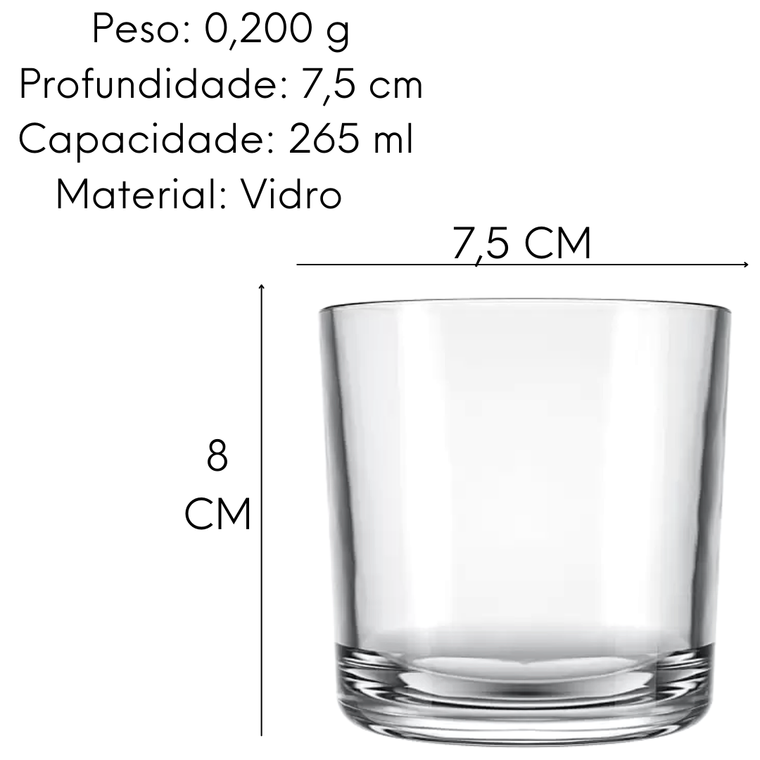 Copo Bar Rocks 265ml de Vidro Nadir