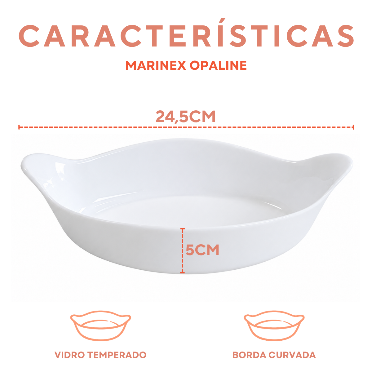 Assadeira Marinex Vidro Temperado 600ml
