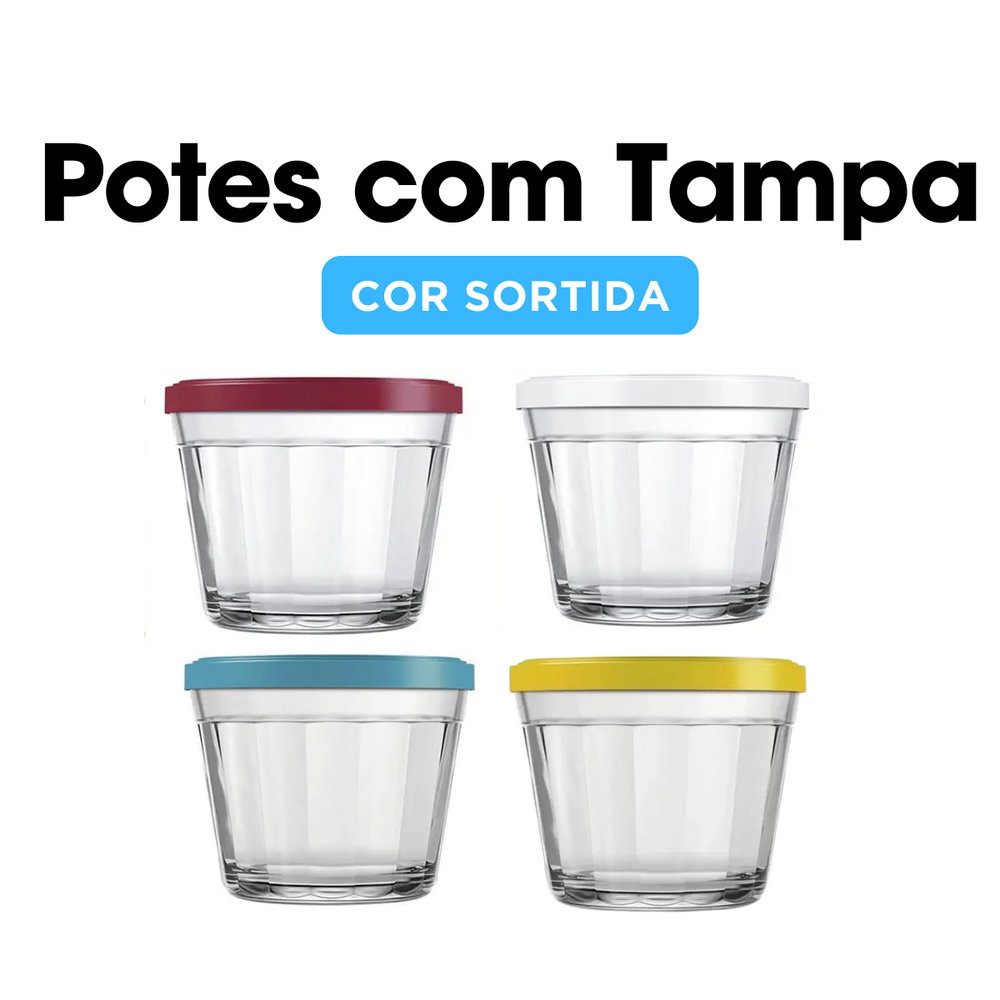 Pote de Vidro Americano 350ml Tampa Sortida Nadir