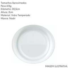 Prato Opaline Steack de Vidro Temperado Nadir