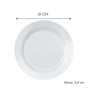 Prato Menu de Vidro Temperado 31cm Nadir