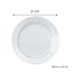 Prato Menu de Vidro Temperado 31cm Nadir