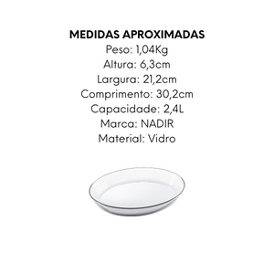 Assadeira Oval 2,4L sem Tampa de Vidro Nadir