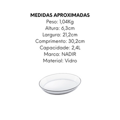 Assadeira Oval 2,4L sem Tampa de Vidro Nadir