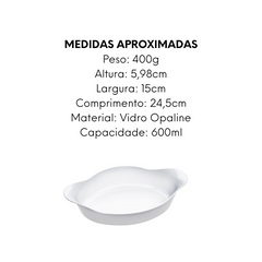 Assadeira Pequena Opaline Oval 600ml Nadir