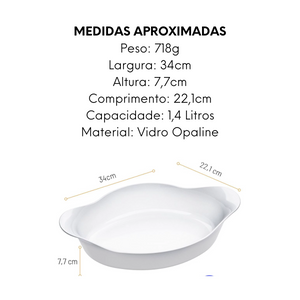 Assadeira Opaline Oval Grande 1,6L Nadir
