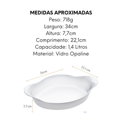 Assadeira Opaline Oval Grande 1,6L Nadir