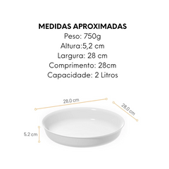 Assadeira Opaline Redonda Grande 2L Nadir