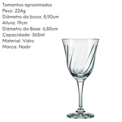 Taça Agua Lirio 365ml de Vidro Nadir