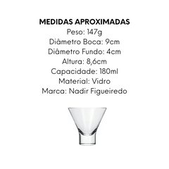 Taça Ilhabela Coquetel de 180ml de Vidro Nadir
