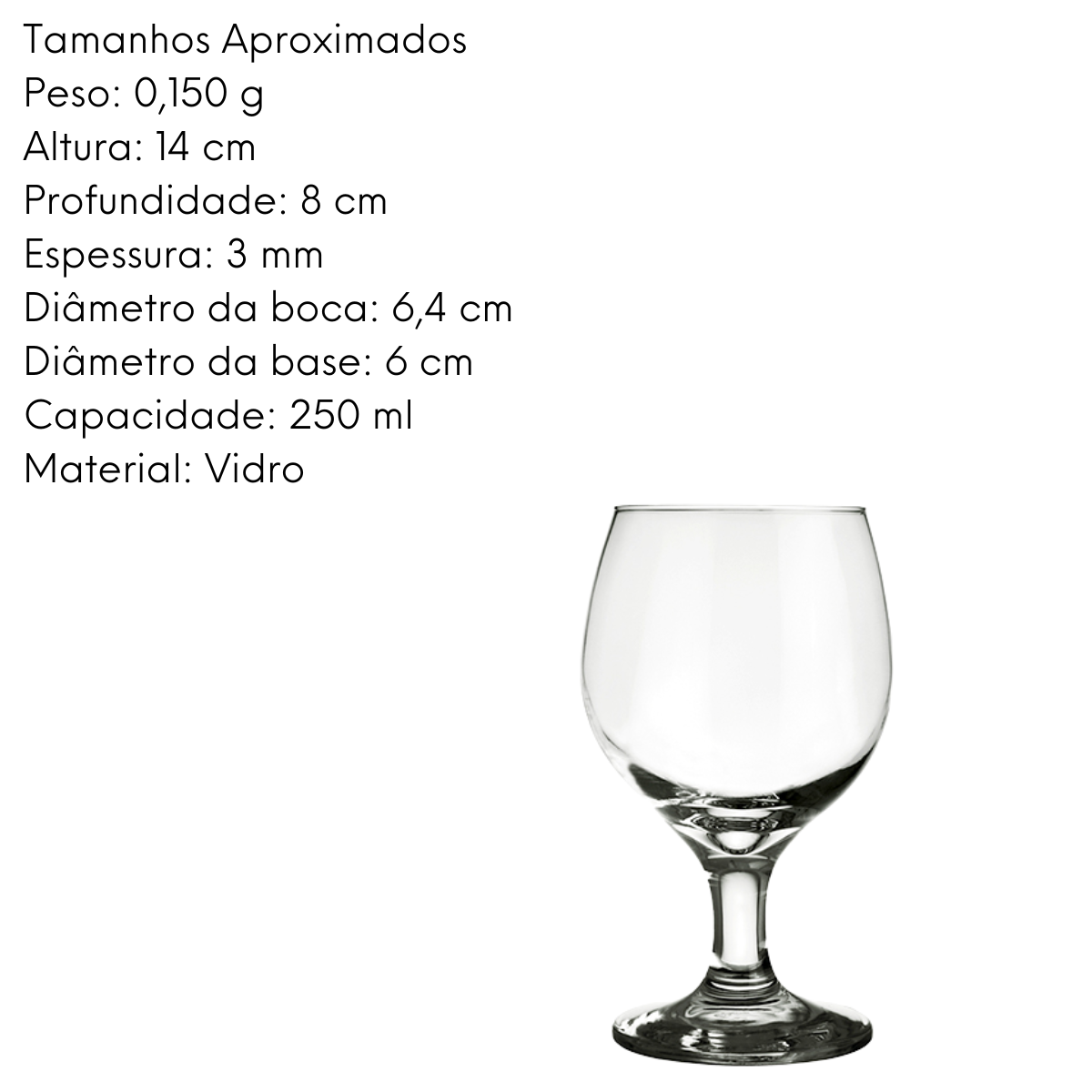 Taça de Água Gallant 320ml de Vidro Nadir