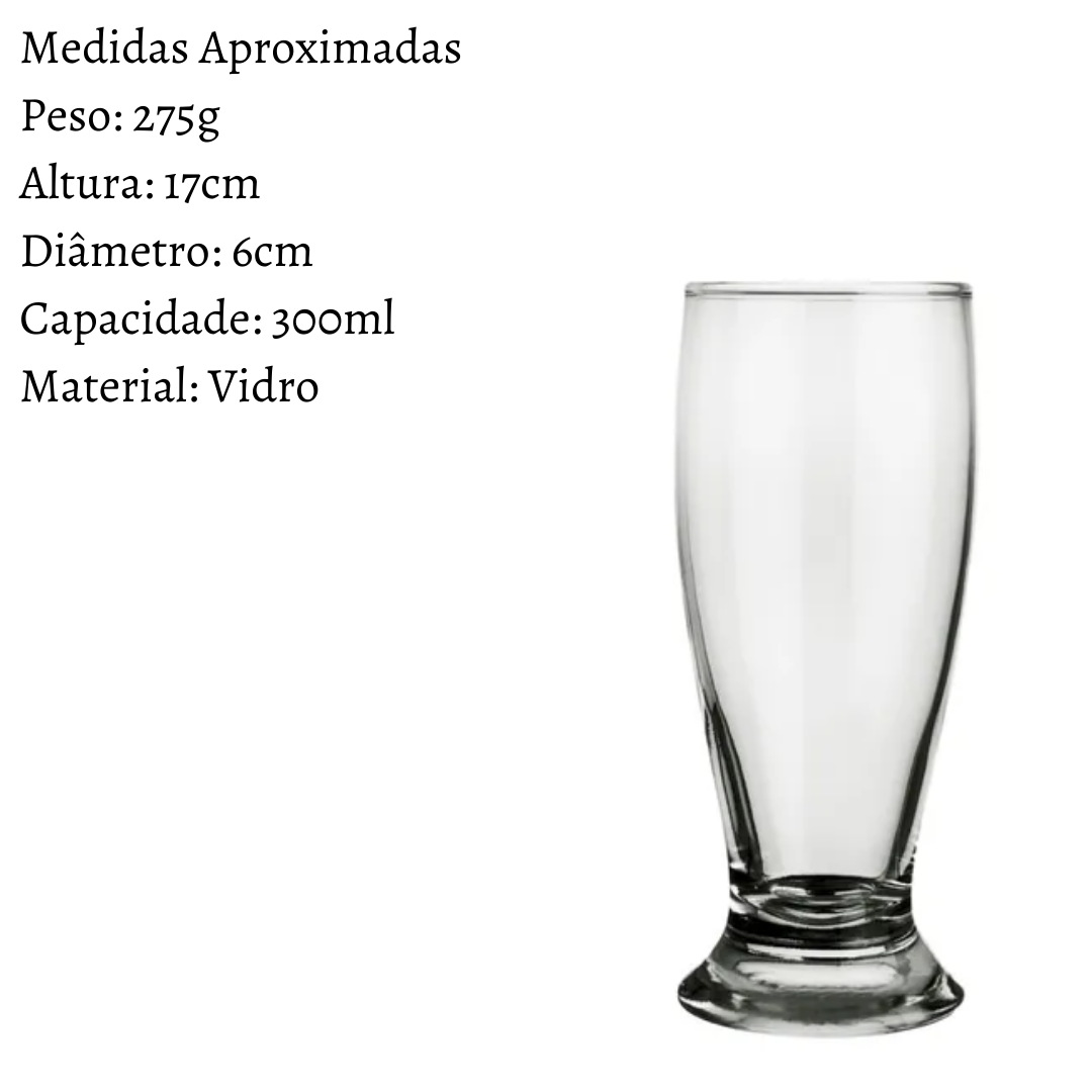 Copo Chopp de Vidro 300ml Nadir