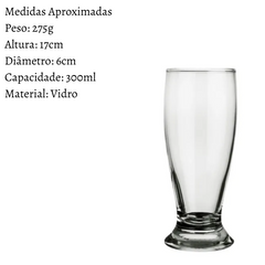 Copo Chopp de Vidro 300ml Nadir