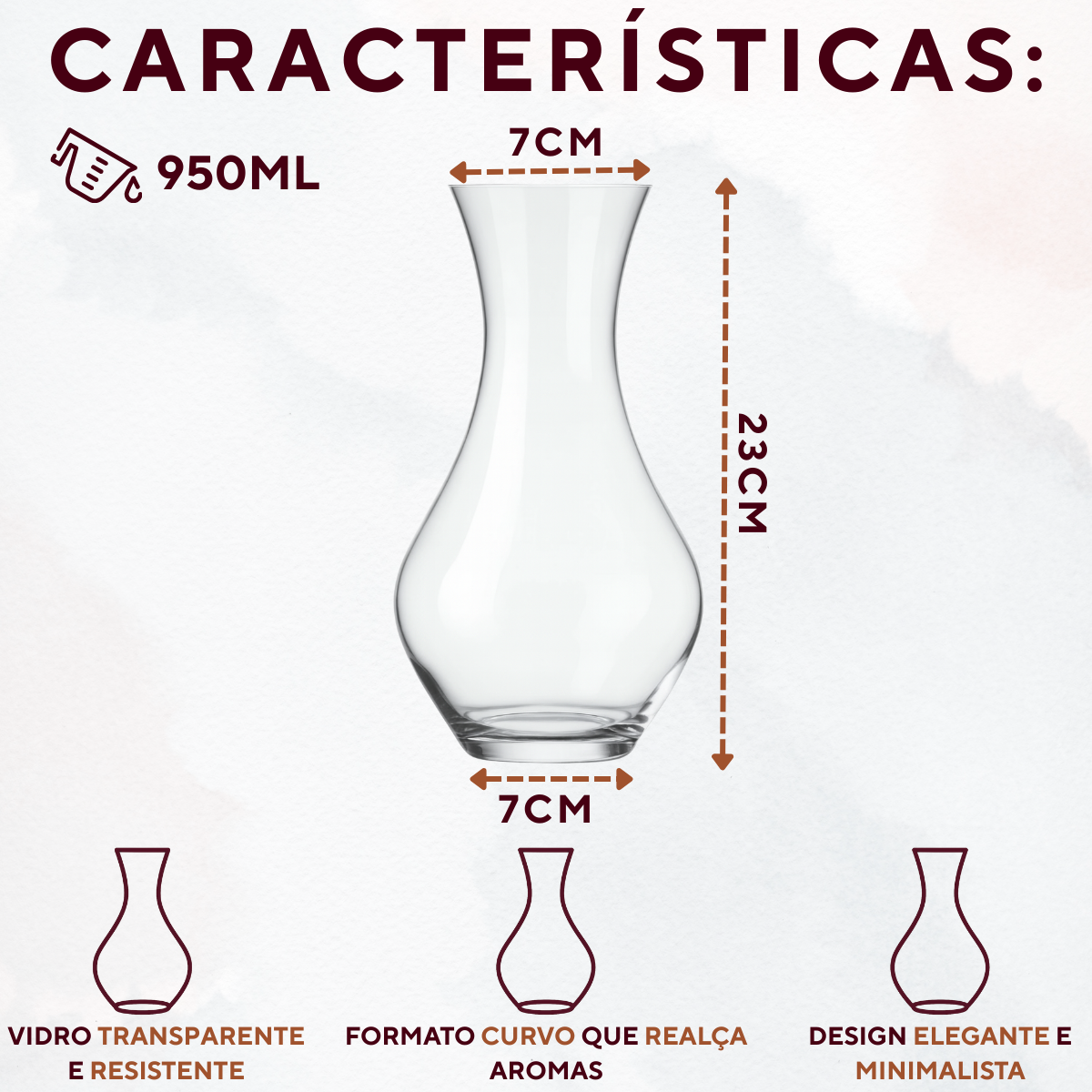 Decanter vidro malbec 950ml