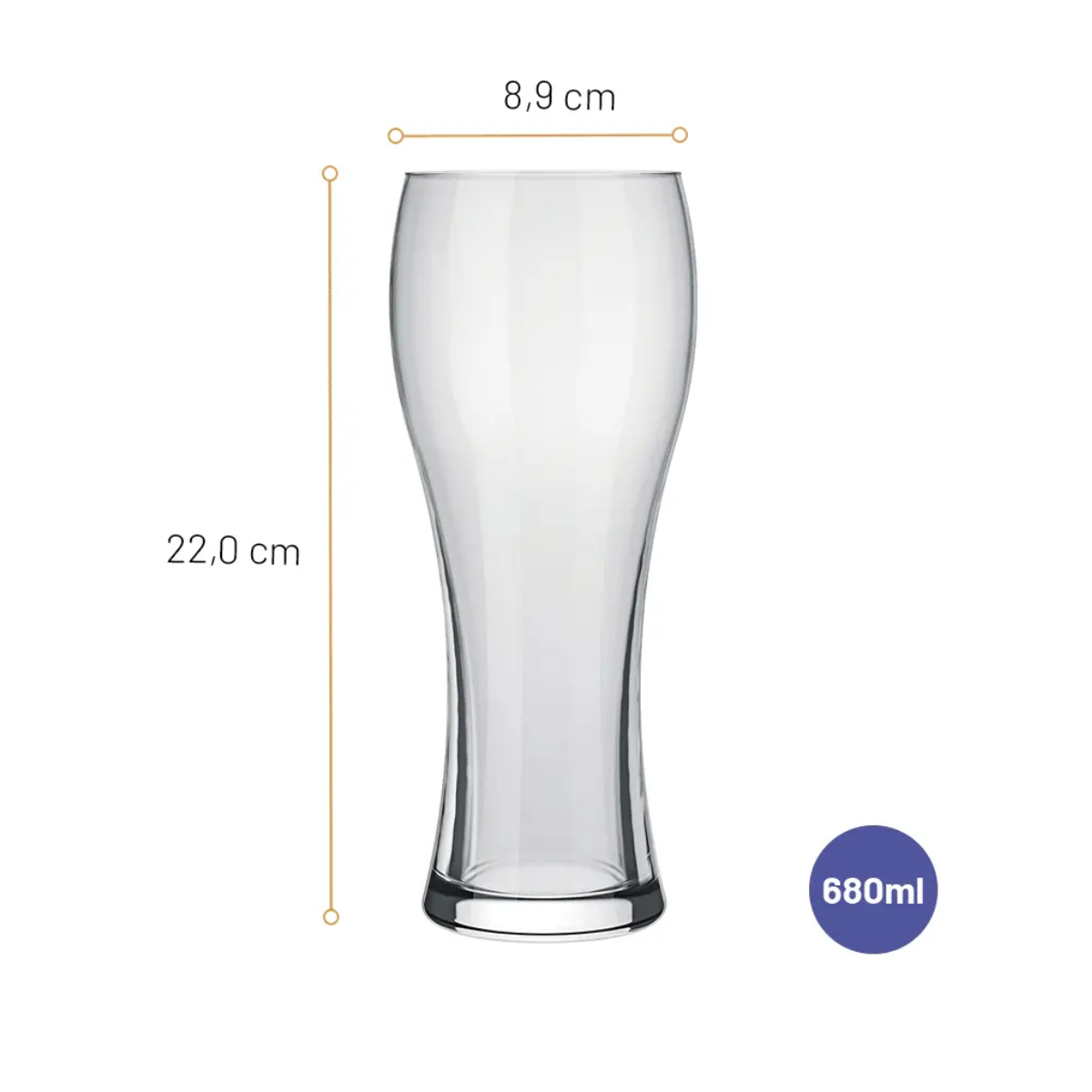 Copo Joinville 680ml de Vidro Nadir