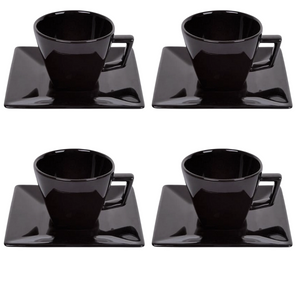 Kit 4 Xicara de Chá Quartier Black - A Gourmet