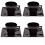Kit 4 Xicara de Chá Quartier Black - A Gourmet