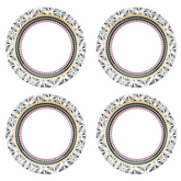 Kit 4 Prato raso floreal Luiza Cerâmica - A Gourmet