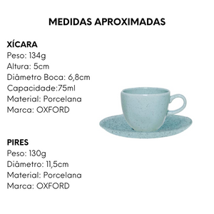 Xicara de Café 75ml Blue Bay de Porcelana Oxford