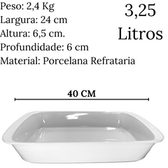 Travessa Refrataria Tango G Branca 3,25L Oxford