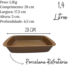 Travessa Refrataria Tango P Marrom 1,4L Oxford