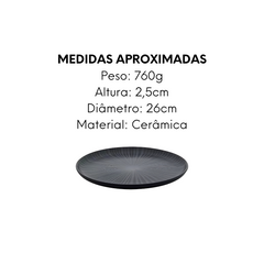 Prato Raso Onix de Cerâmica Oxford - A Gourmet