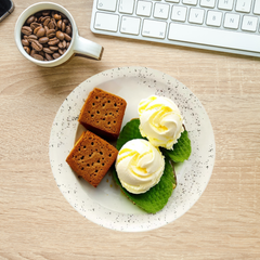 Prato de Sobremesa Chuvisco Cerâmica 20cm - A Gourmet