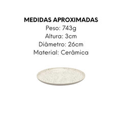 Prato Raso Chuvisco Oxford Cerâmica 26cm - A Gourmet