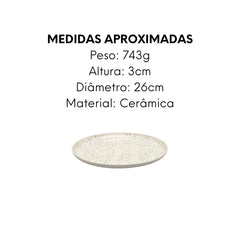 Conjunto de 6 Prato Raso Chuvisco Oxford - A Gourmet