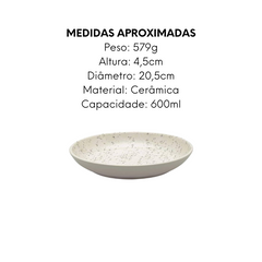 Prato Fundo Chuvisco de Cerâmica 20,5cm Oxford