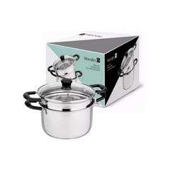 Espagueteira em aço inox 4,4L Fundo Triplo Hercules