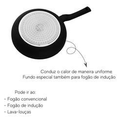 Panela Preta Revestimento Cerâmico 22cm Hercules