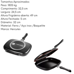 Frigideira Dupla de Aço Inox Hércules Hercules