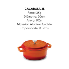 Caçarola Laranja de Cerâmica 3L Hercules