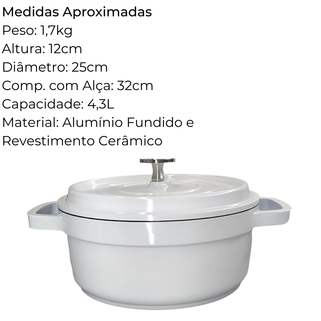 Caçarola Revestida Cerâmica 4,3L Hercules
