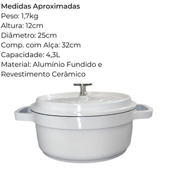 Caçarola Revestida Cerâmica 4,3L Hercules