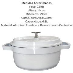Caçarola Revestido Ceramica 6,8L Hercules