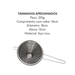 Passador Coador Chinoy 18cm em Aço Inox Etilux