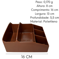 Porta Guardanapo Galheteiro Marrom Plastcom